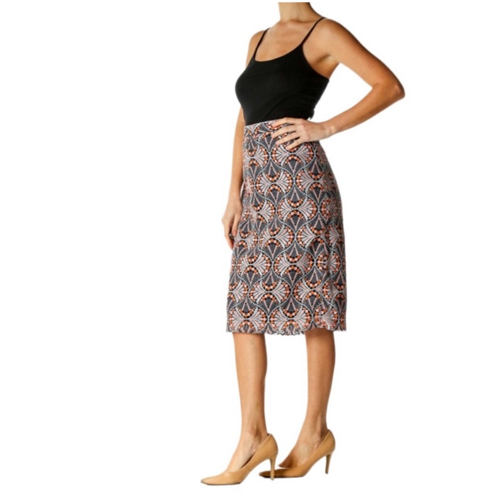 Anthropologie Moulinette Soeurs Embroidered Skirt Pink, Navy, Rust, Light Blue 8
